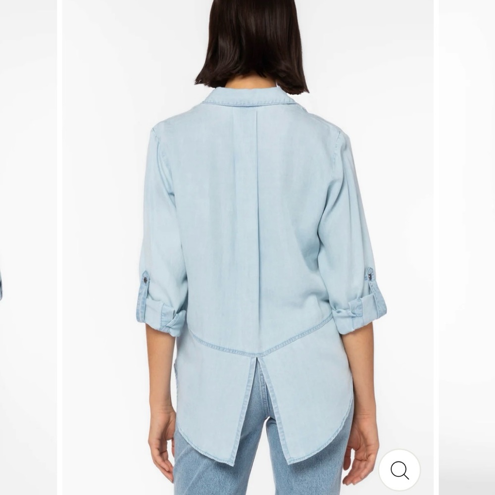 ⚫️ Velvet Heart Chambray Button Down Tuxedo Style - Picture 3 of 12